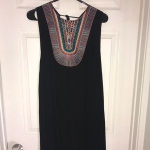 Beautiful black dress with colorful print